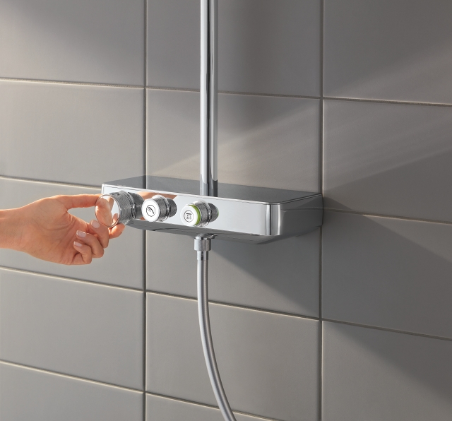 duschsystem mit thermostat – kopfbrause mit 3 strahlarten – 260 mm