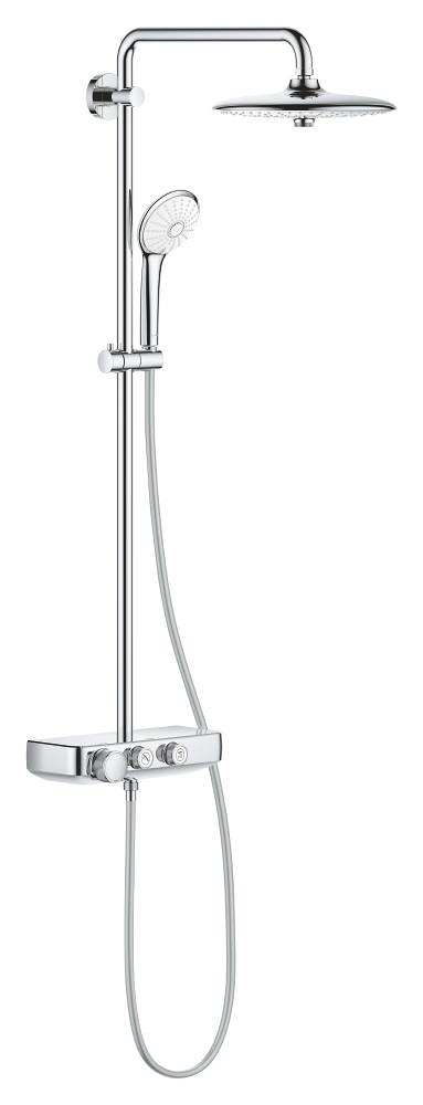 duschsystem mit thermostat – kopfbrause mit 3 strahlarten – 260 mm
