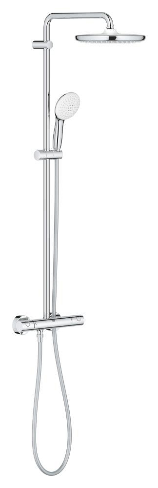 duschsystem mit thermostat – kopfbrause 250 mm – handbrause mit 2 strahlarten