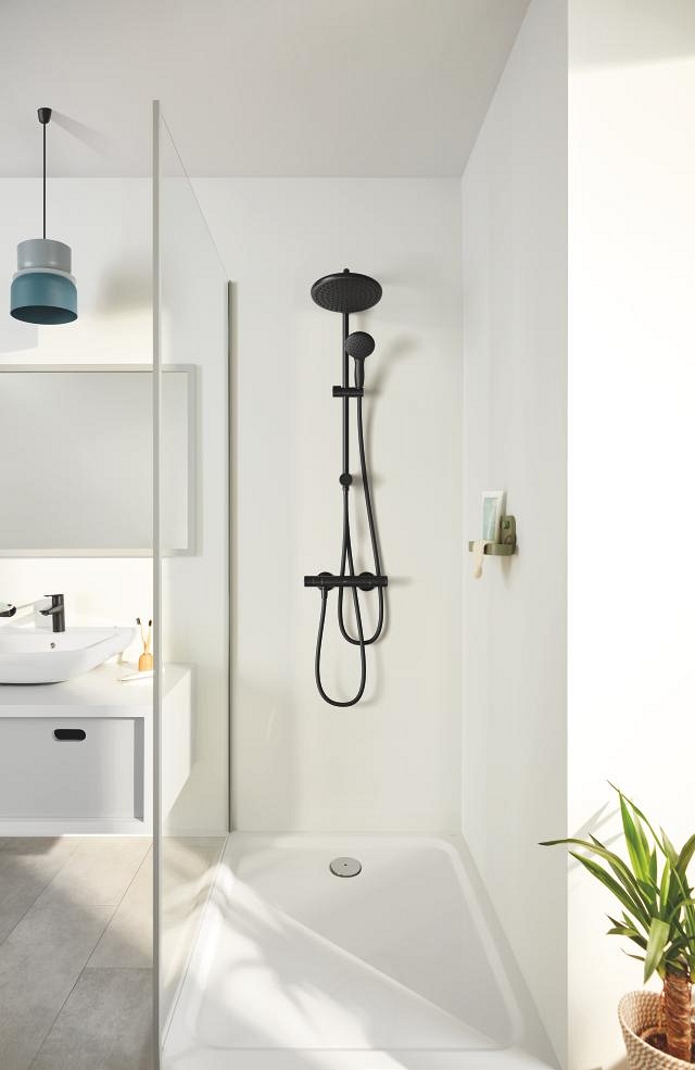 duschsystem mit umsteller – abstand zwischen umsteller und oberer halterung 620 mm