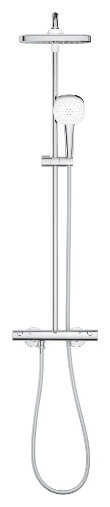 duschsystem mit thermostat – kopfbrause 250 mm – handbrause mit 2 strahlarten