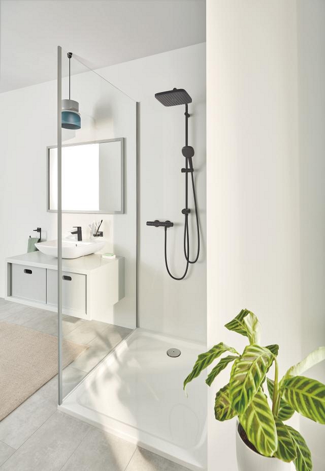 duschsystem mit umsteller – abstand zwischen umsteller und oberer halterung 620 mm