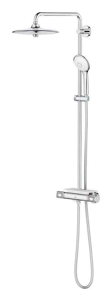 duschsystem mit thermostat – kopfbrause mit 3 strahlarten – 260 mm