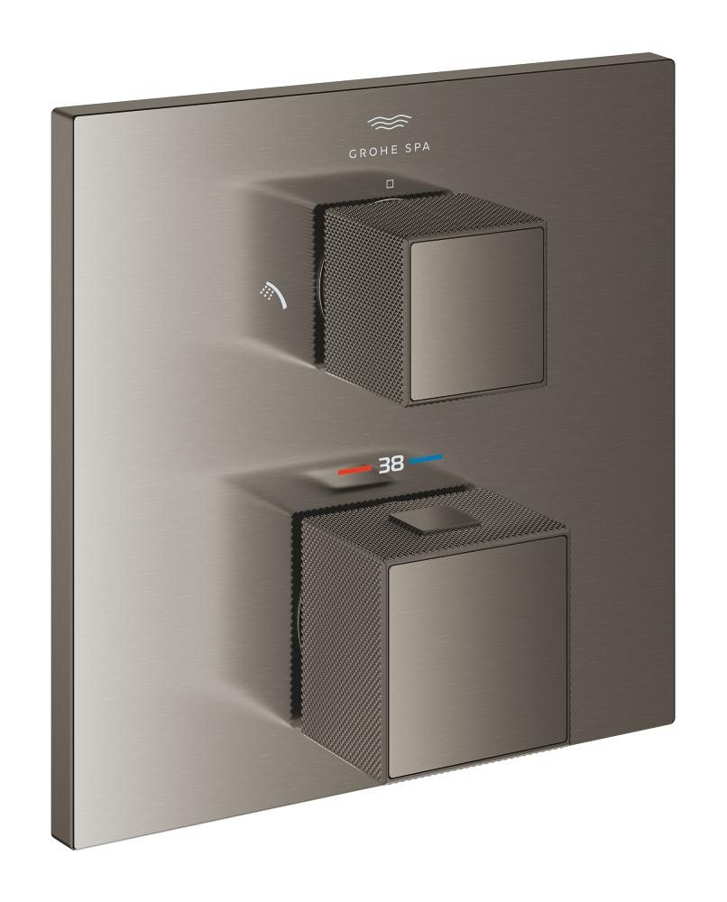 thermostatische duscharmatur für 2 ausgänge mit integriertem absperr-umstellventil
