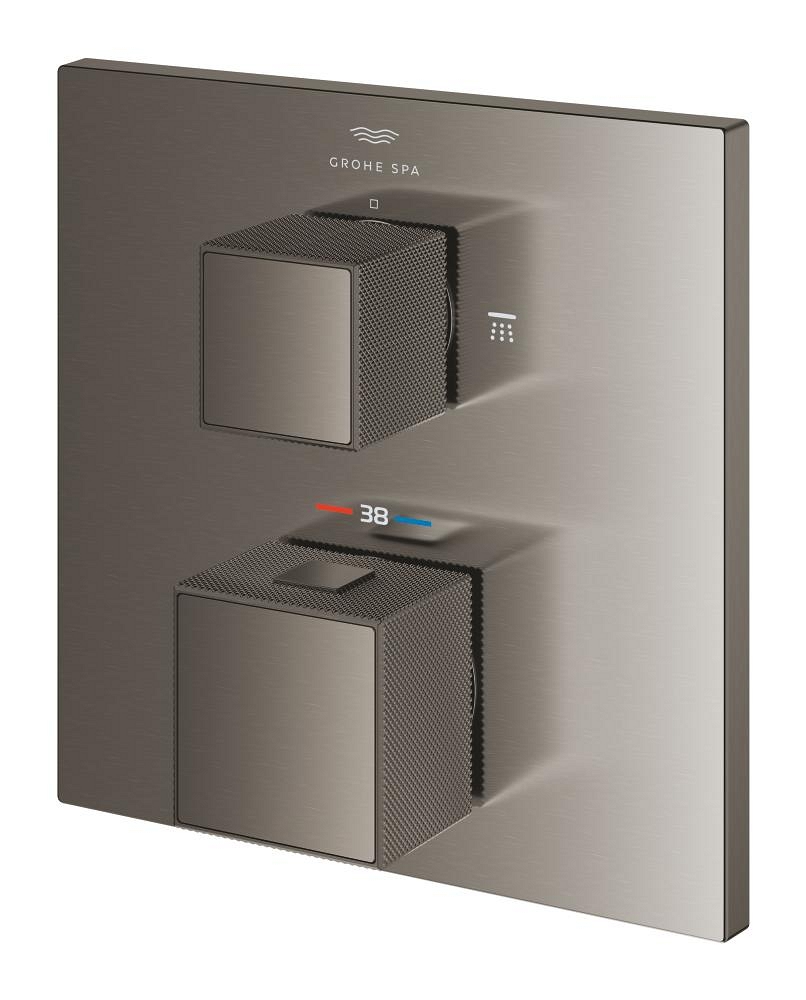thermostatische duscharmatur für 2 ausgänge mit integriertem absperr-umstellventil