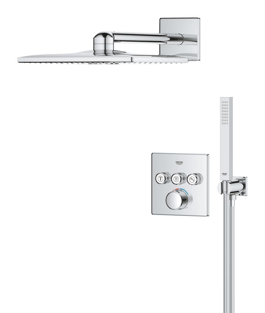verdecktes duschsystem mit rainshower smartactive 310 cube