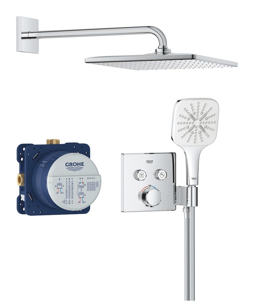 verdecktes duschsystem mit vitalio rain mono 310 cube