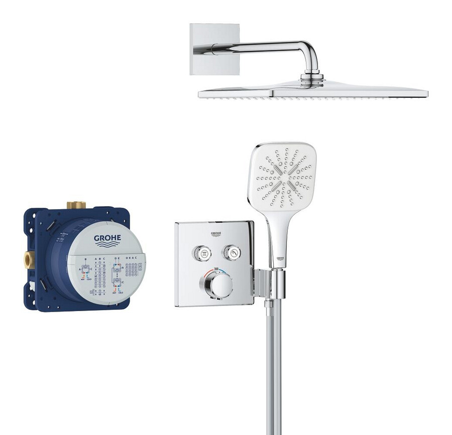 verdecktes duschsystem mit vitalio rain mono 310 cube