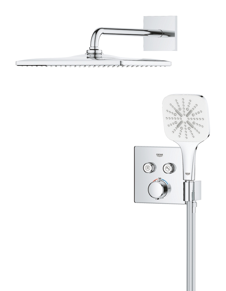 verdecktes duschsystem mit vitalio rain mono 310 cube