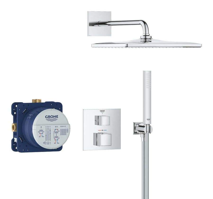 verdecktes duschsystem mit vitalio rain mono 310 cube