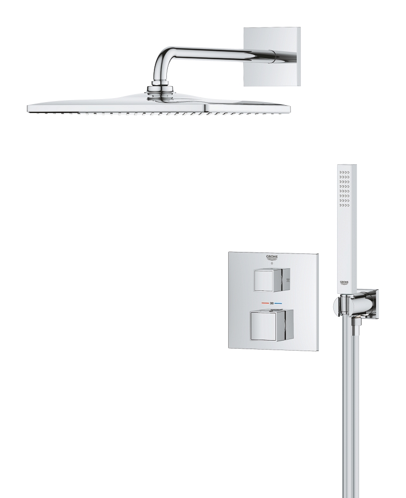 verdecktes duschsystem mit vitalio rain mono 310 cube